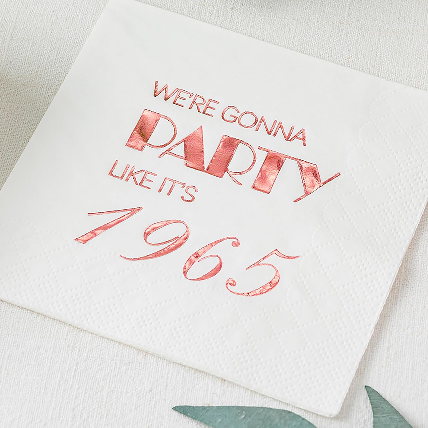 Crisky 60th Birthday Rose Gold Cocktail Napkins 50 Pcs