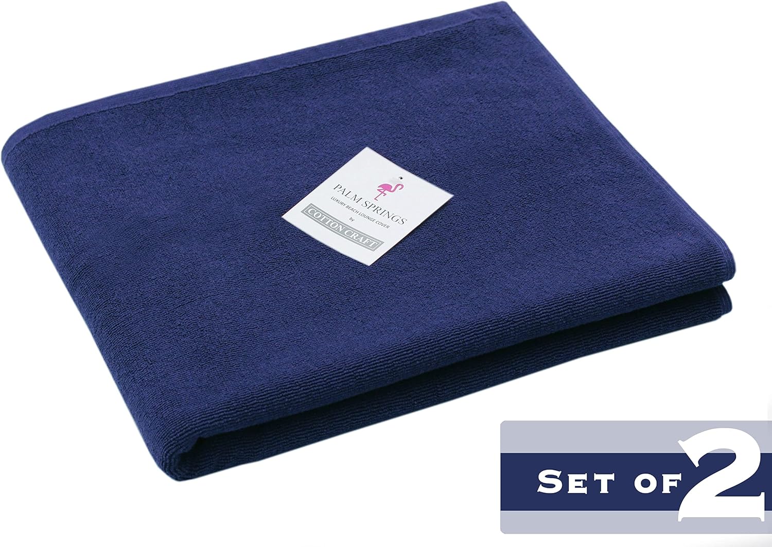 COTTON CRAFT Pool Lounge Chair Cover 2 Pack Navy Blue