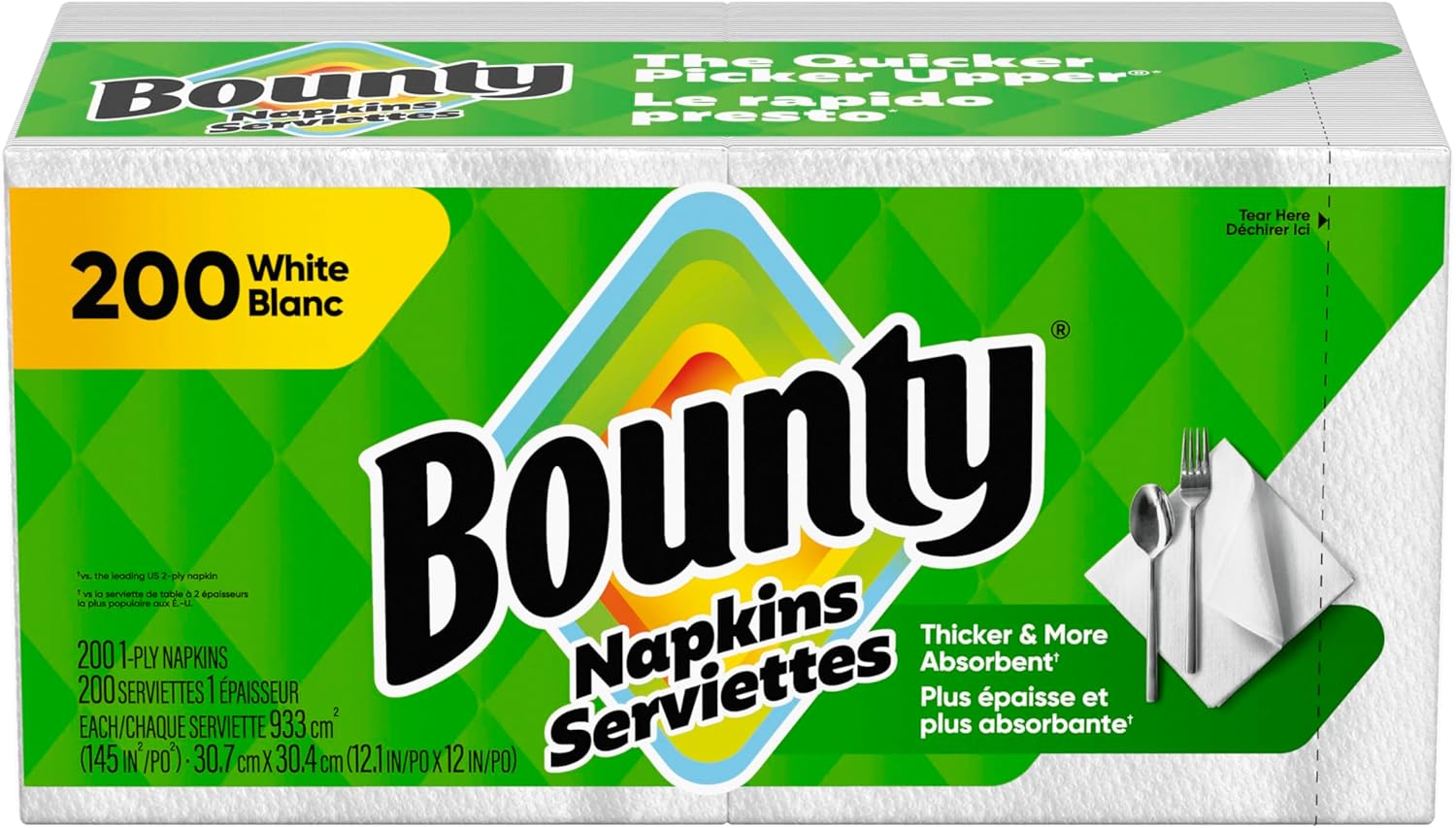 Bounty Quilted Napkins 1210x12 White 200Pack