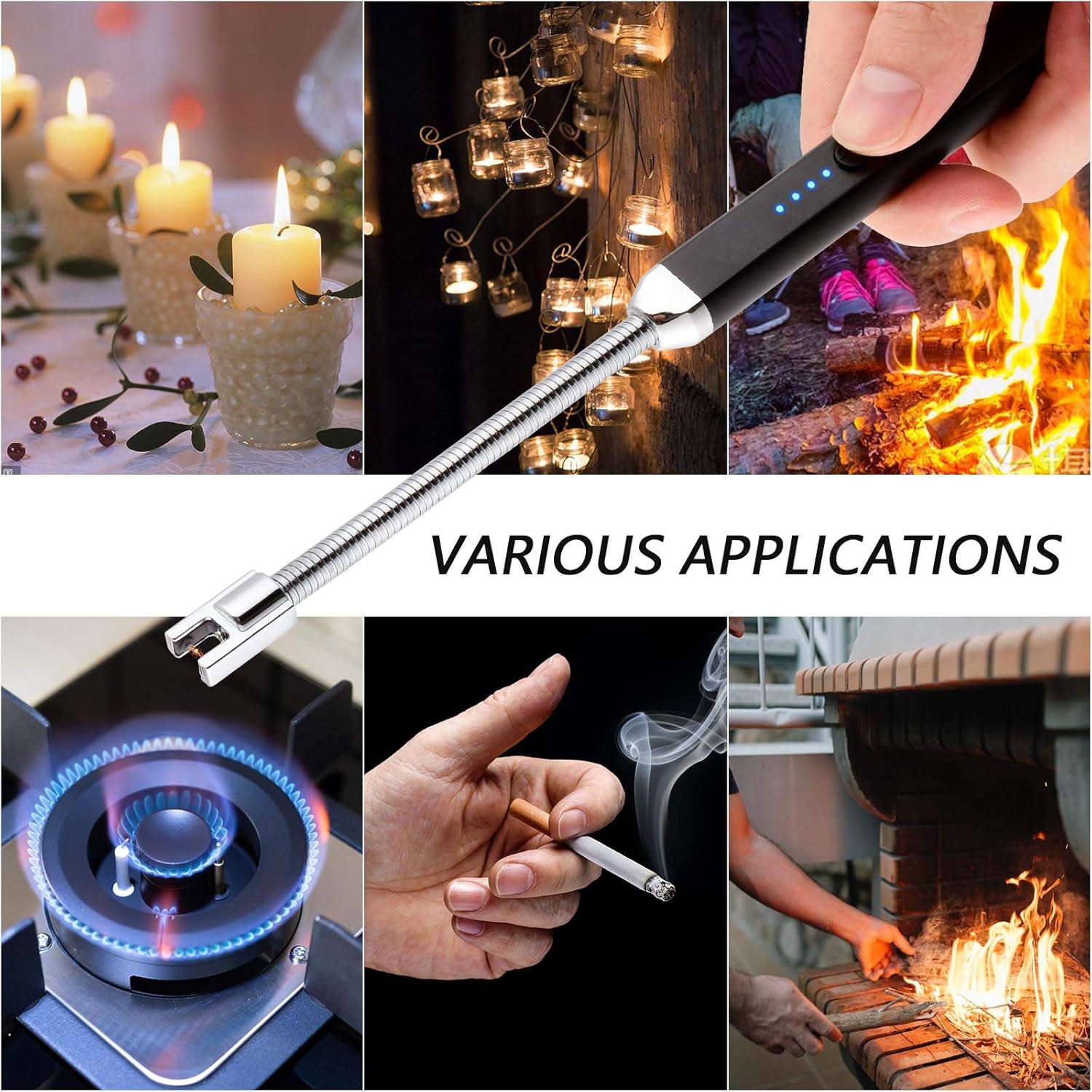 Meiruby Electric Candle Lighter USB Rechargeable Windproof Flameless Lighter for Birthday Gifts