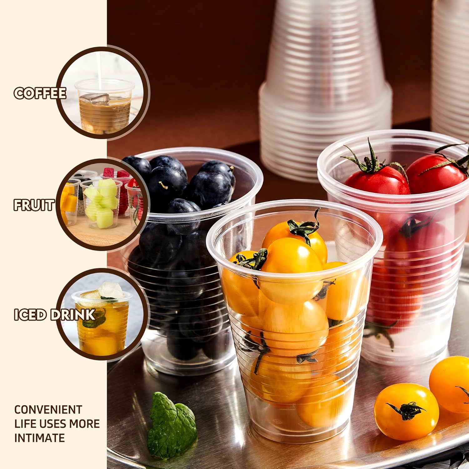 YEEHAW 9 Oz Plastic Cups 500 Pack Clear Party Cups