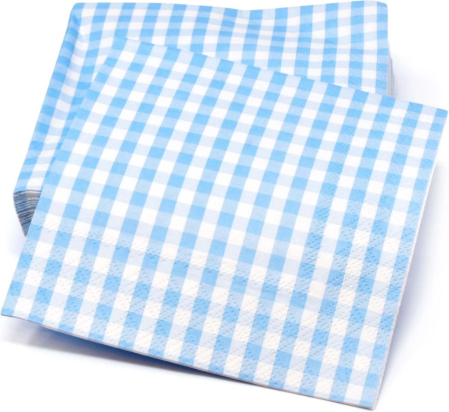 Gift Boutique 100 Blue and White Gingham Napkins