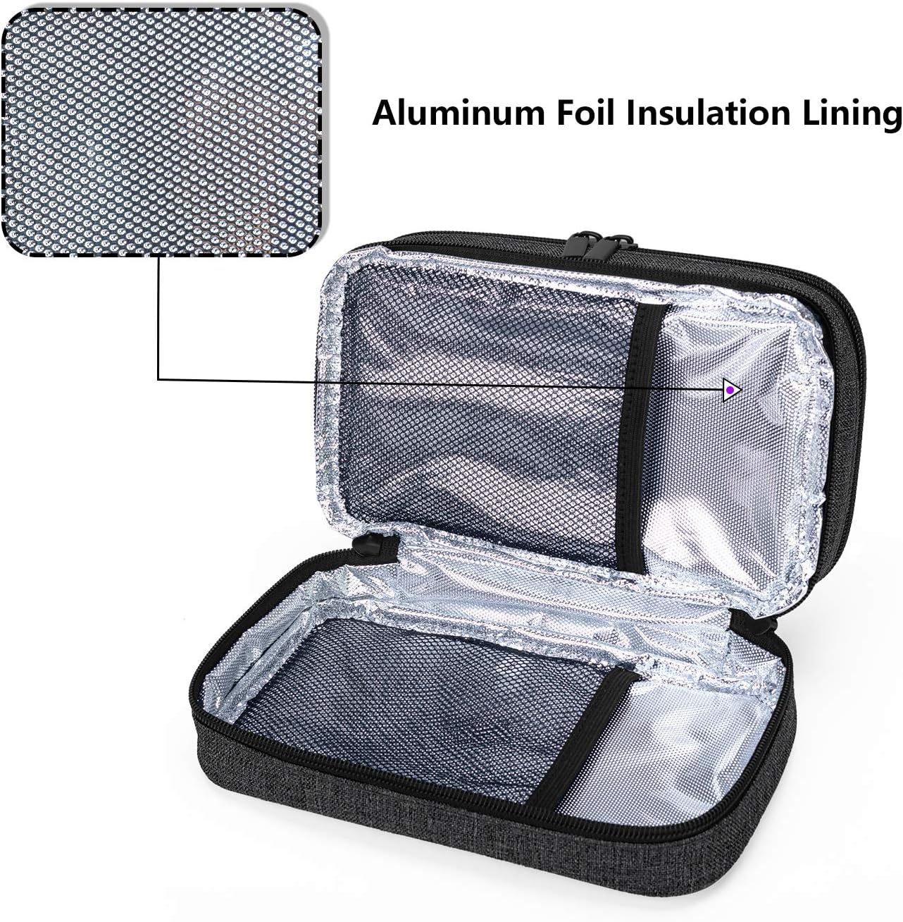 Yarwo Insulin Cooler Travel Case with 4 Ice Packs Black