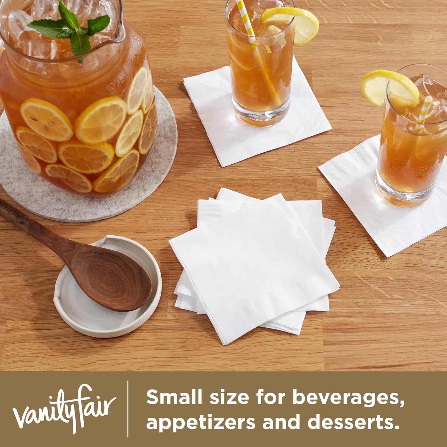Vanity Fair Beverage Paper Napkins 40 Count 49x49