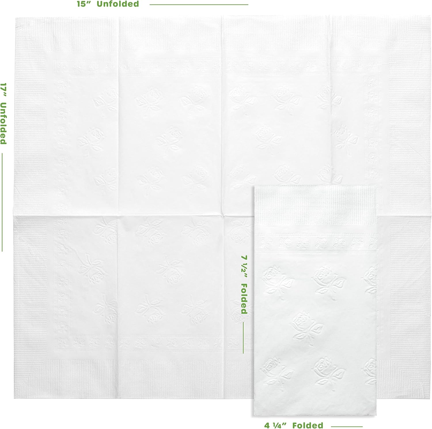 GUSTO 300 Count Paper Napkins - 2 Ply White Disposable Party Napkins
