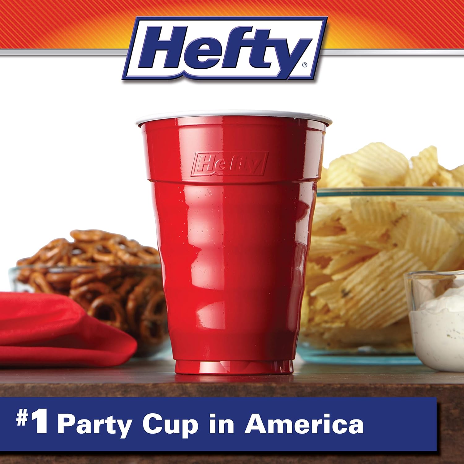 Hefty Party On Red Plastic Cups 50 Count 18 Ounce