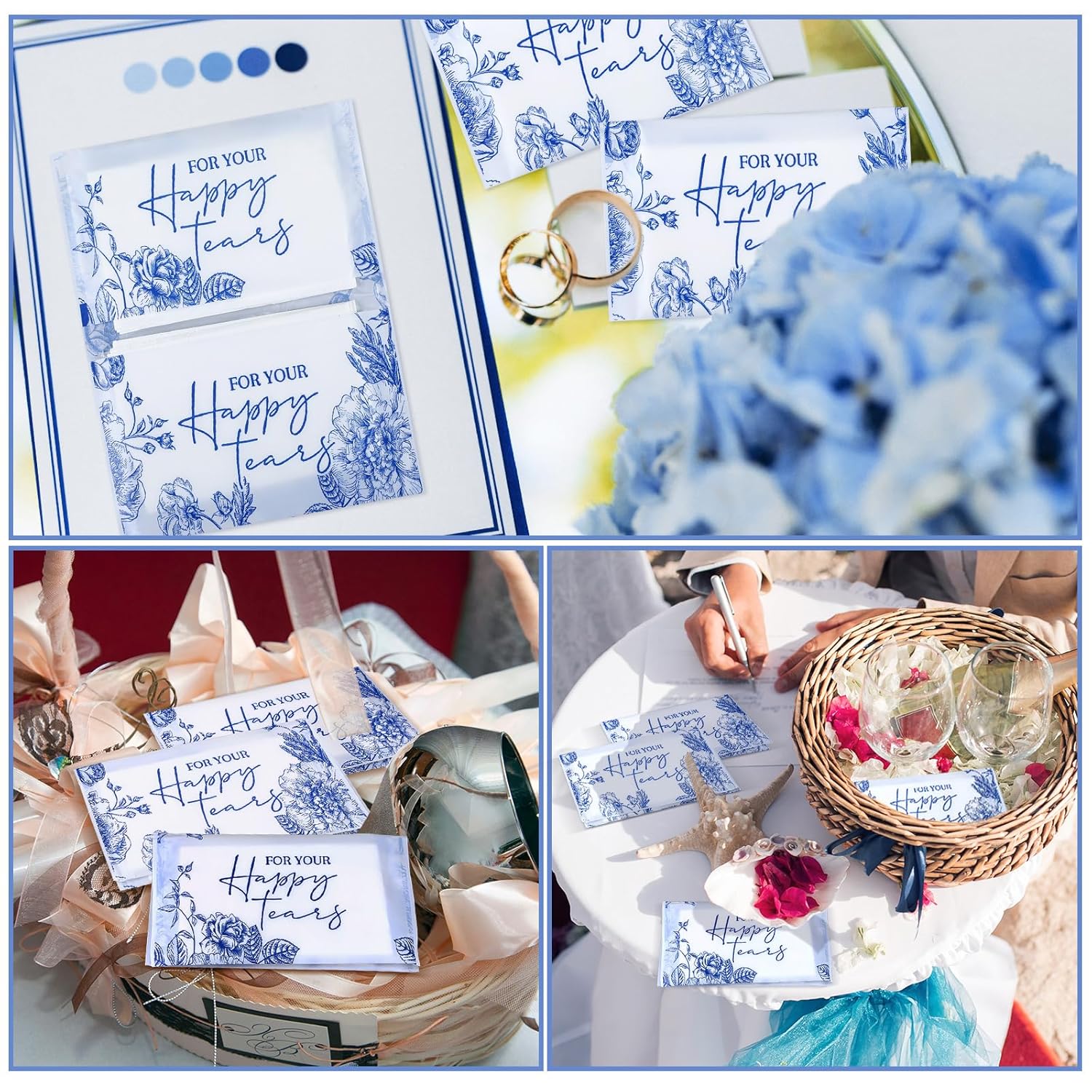 Yinder 60 Pack Pocket Tissues for Wedding Guests