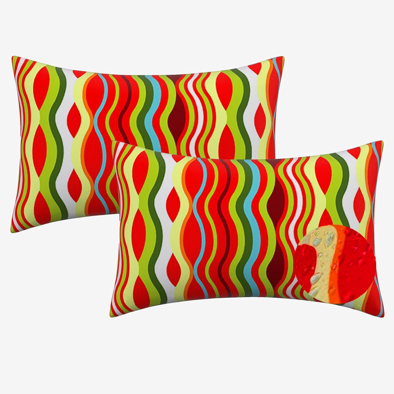 Waterproof Lumbar Pillow 2 Pack for Chair and Outdoor Use