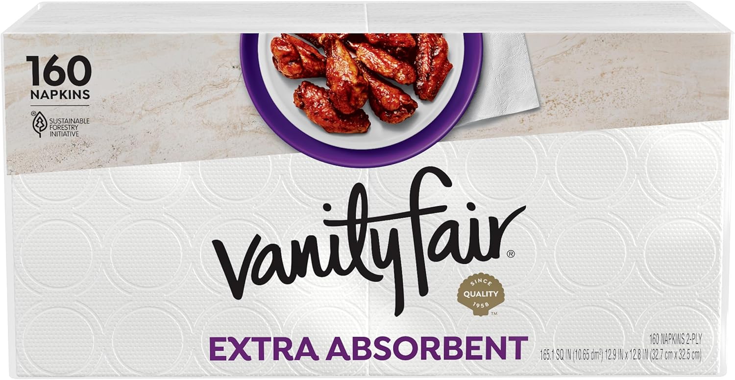 Vanity Fair Extra Absorbent Paper Napkins 160 Count
