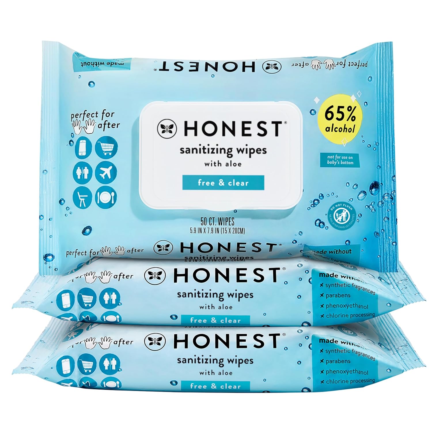 The Honest Company Fragrance Free Alcohol Wipes 150 Count