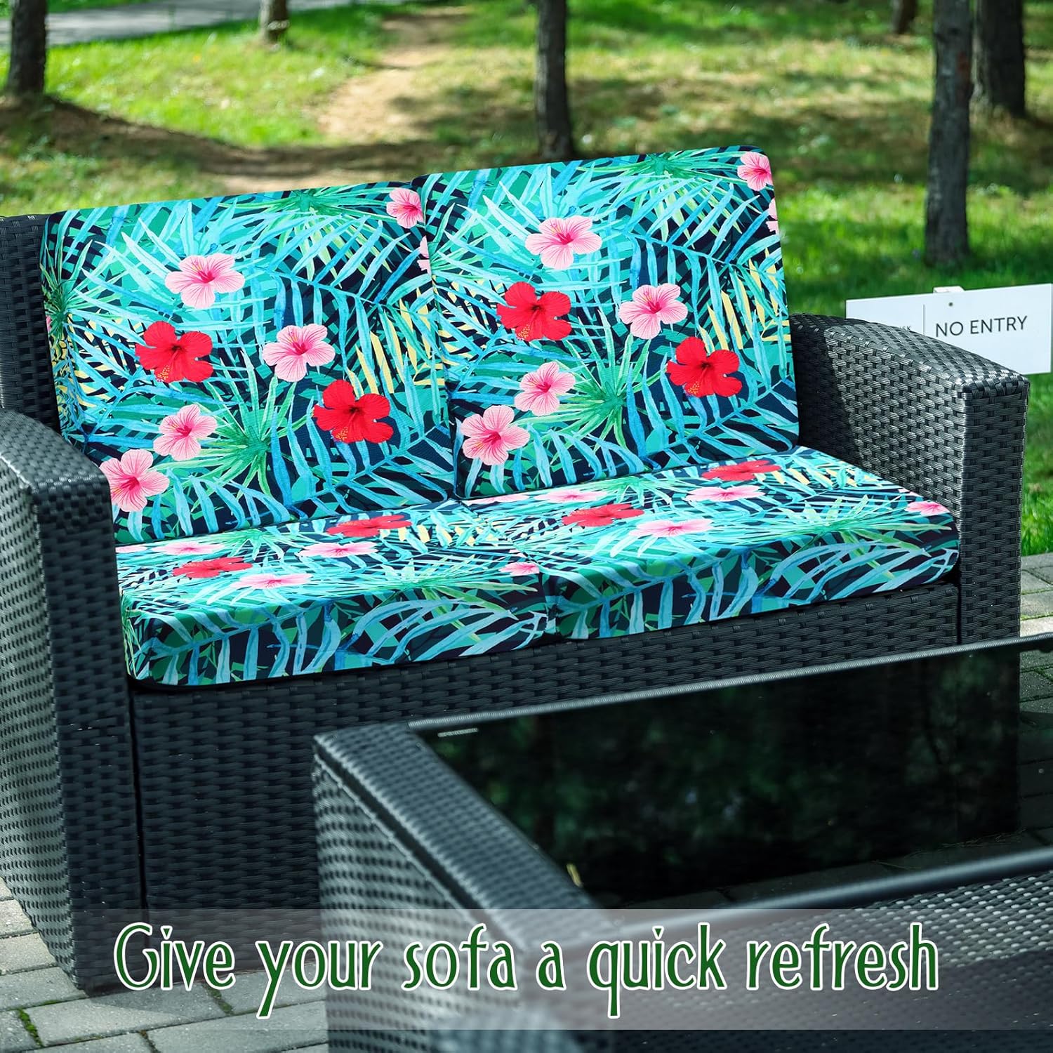Spiareal 8 Pcs Waterproof Patio Cushion Covers Set
