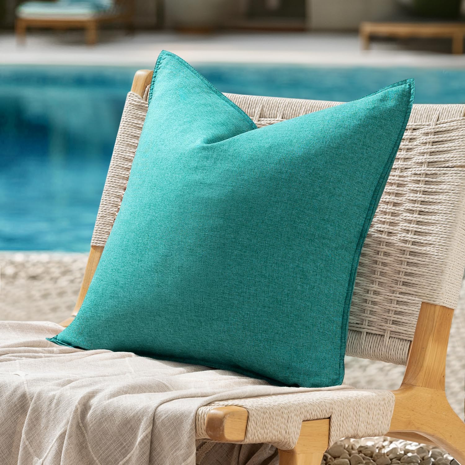 ANRODUO Set of 2 Waterproof Pillow Covers Turquoise