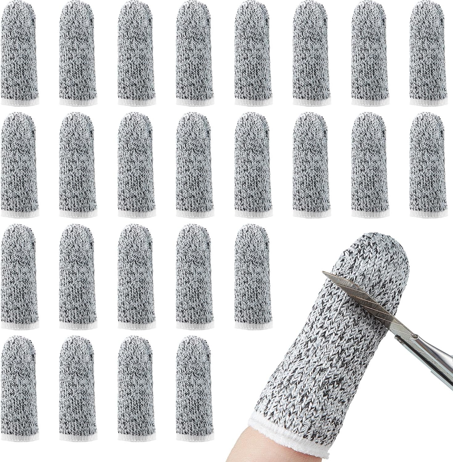 Honoson 60 Piece Cut Resistant Finger Cots Reusable Thumb Protectors