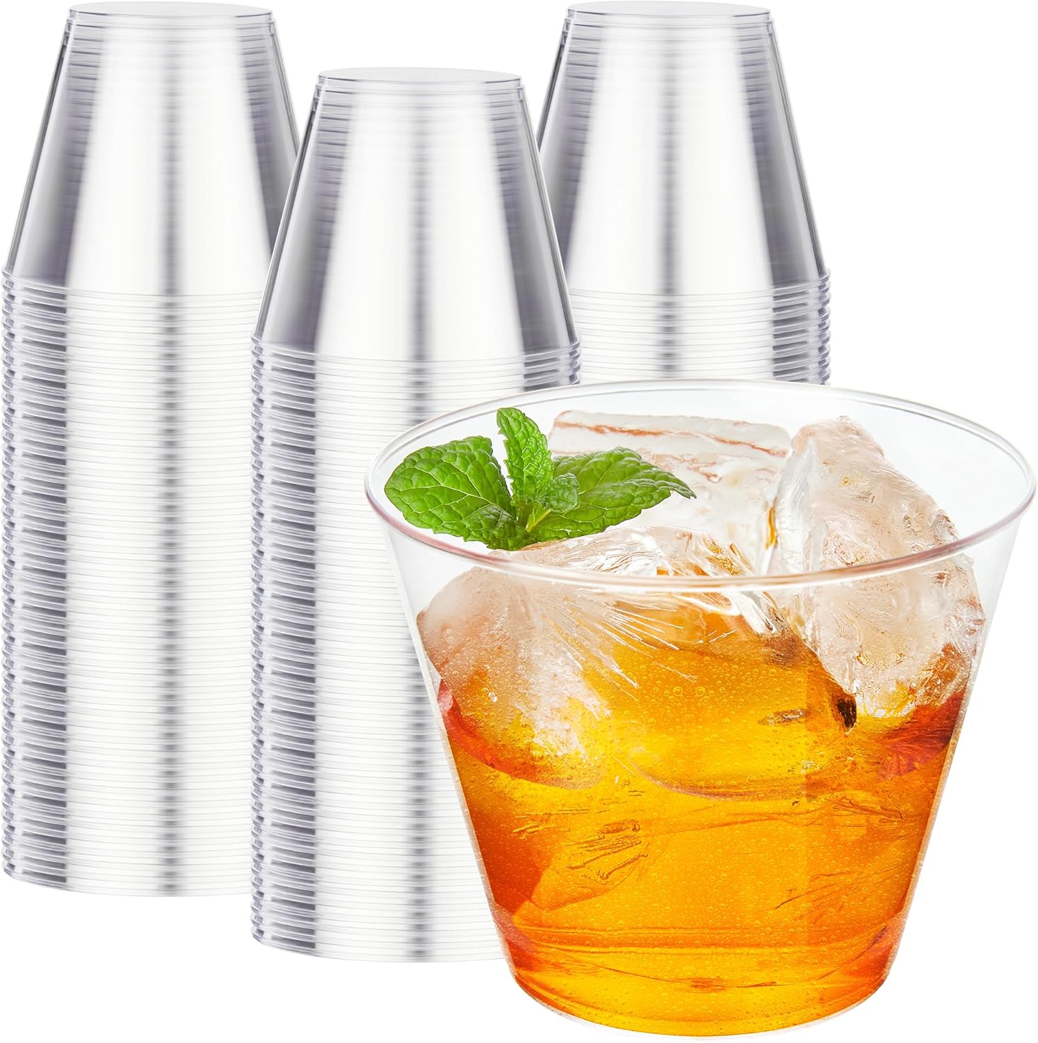RACETOP 200 Pack 9 oz Clear Plastic Cups for Parties