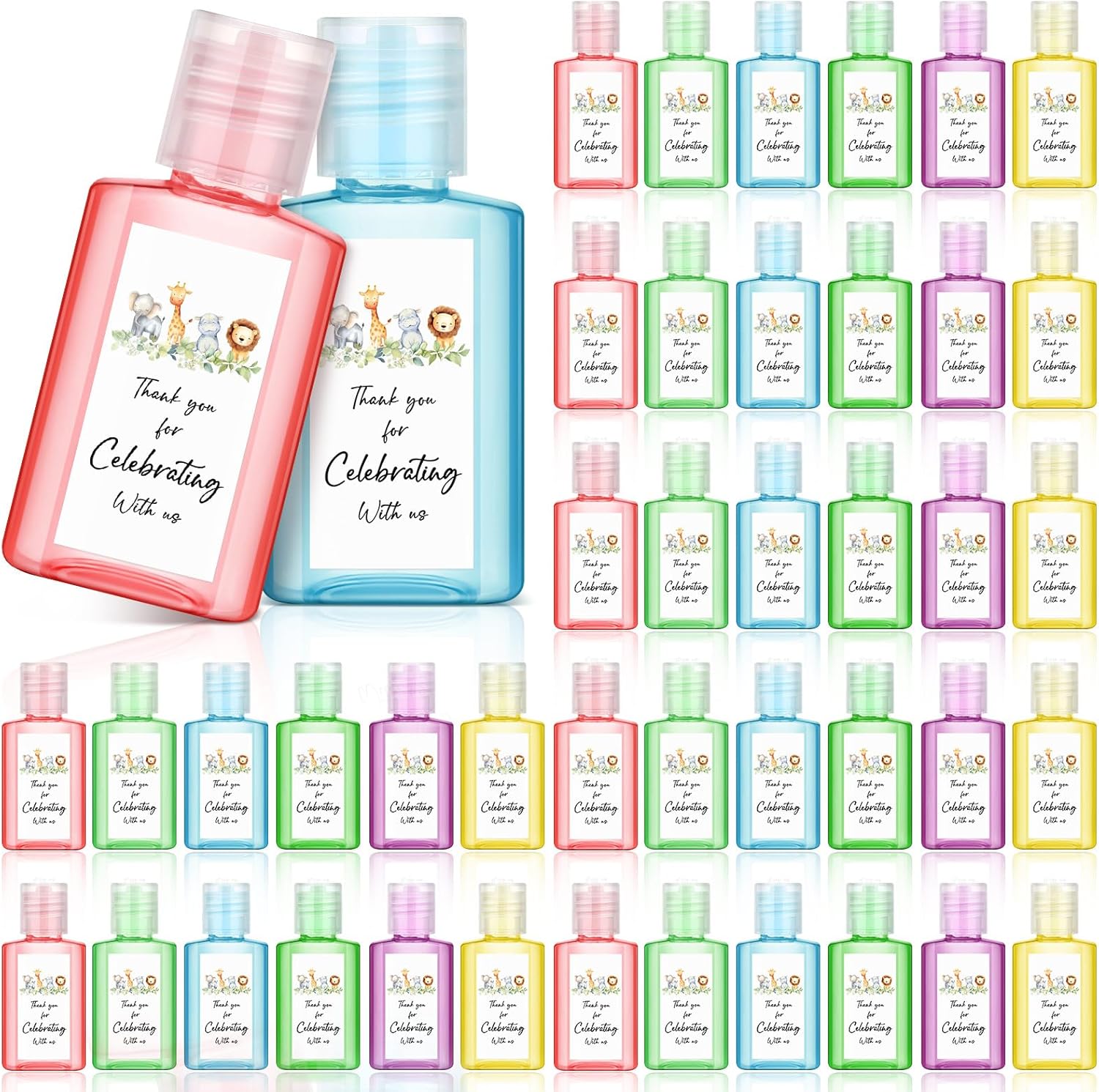 Gejoy 48 Pcs Jungle Animal Hand Sanitizer Party Favors