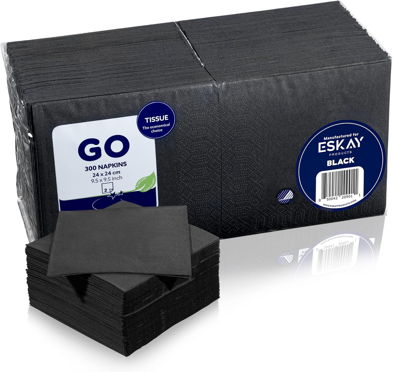 Black Disposable Napkins 2 Ply 300 Count