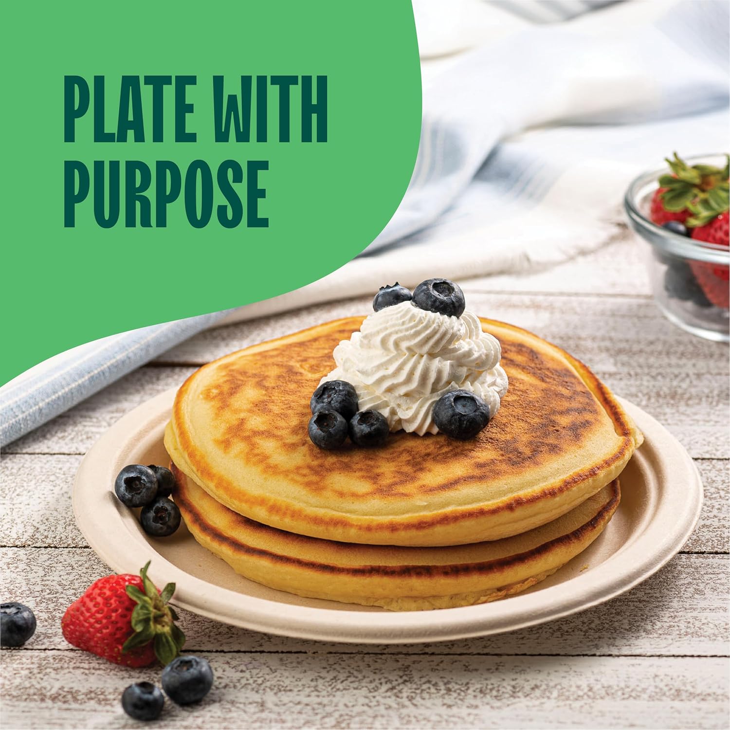 100 Compostable Paper Plates 9 Inch 125-Pack