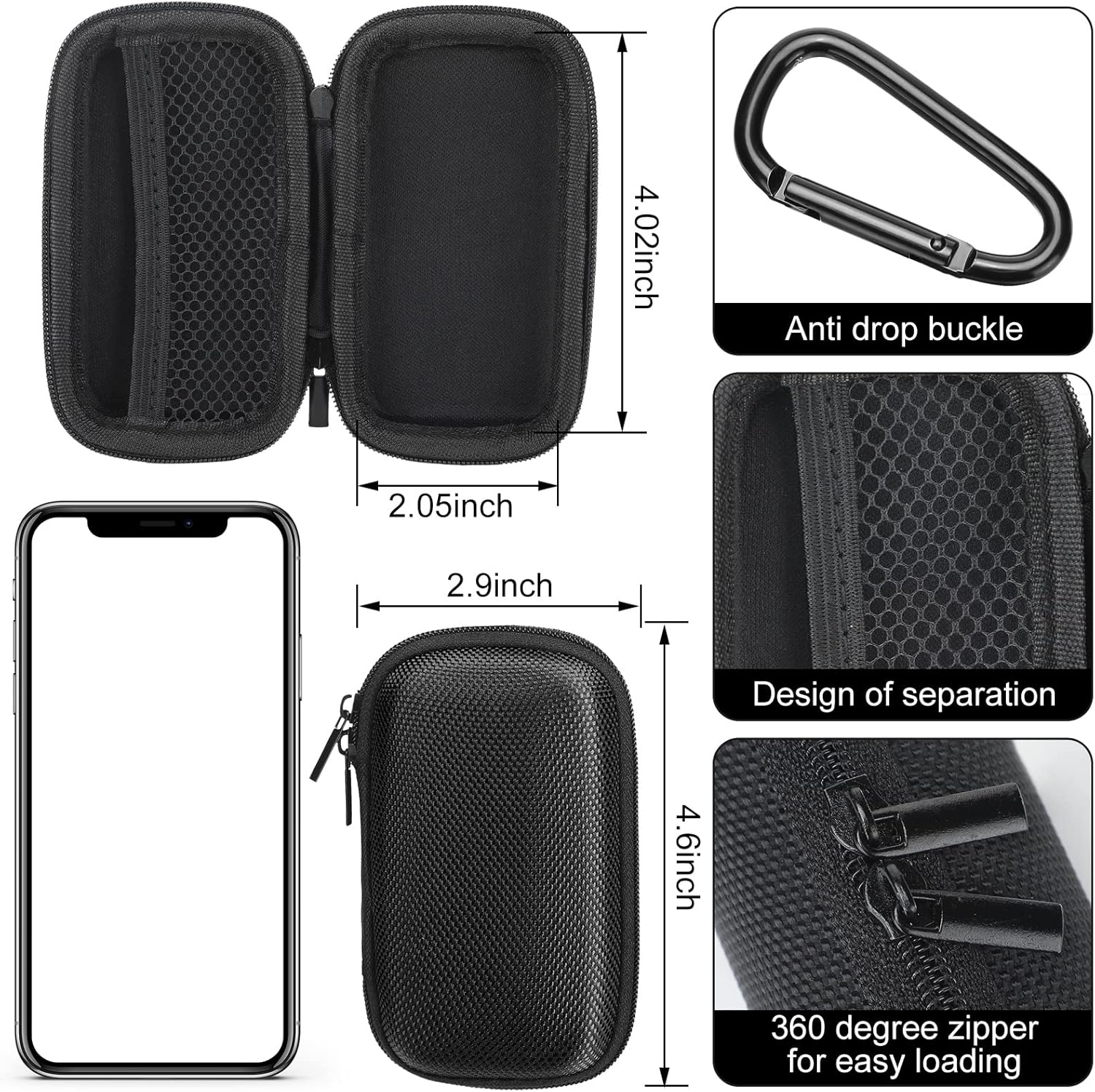 Woanger 4Pcs Asthma Inhaler Holder Travel Case