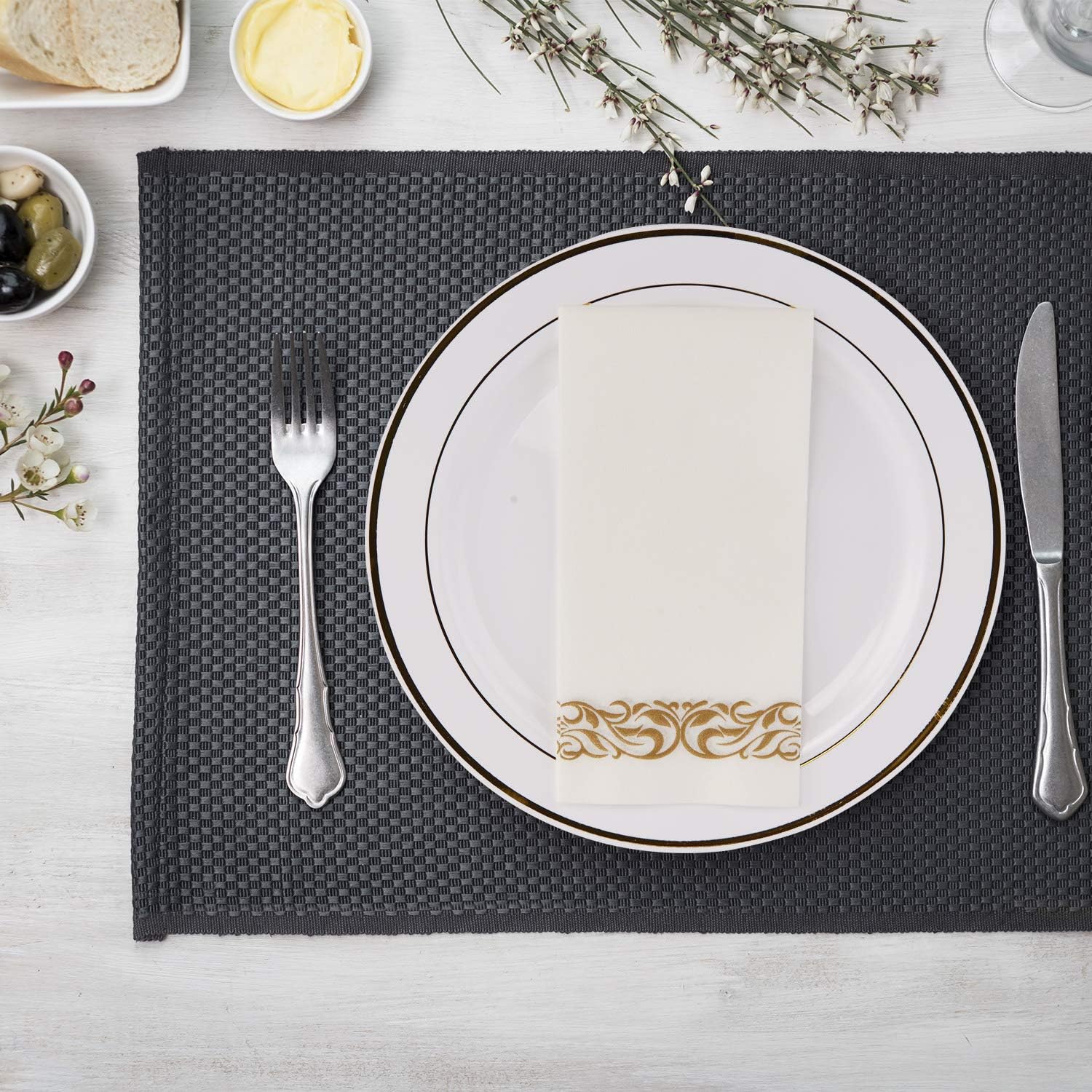 FOCUSLINE 100 Linen Feel Bathroom Napkins - Gold 12x17