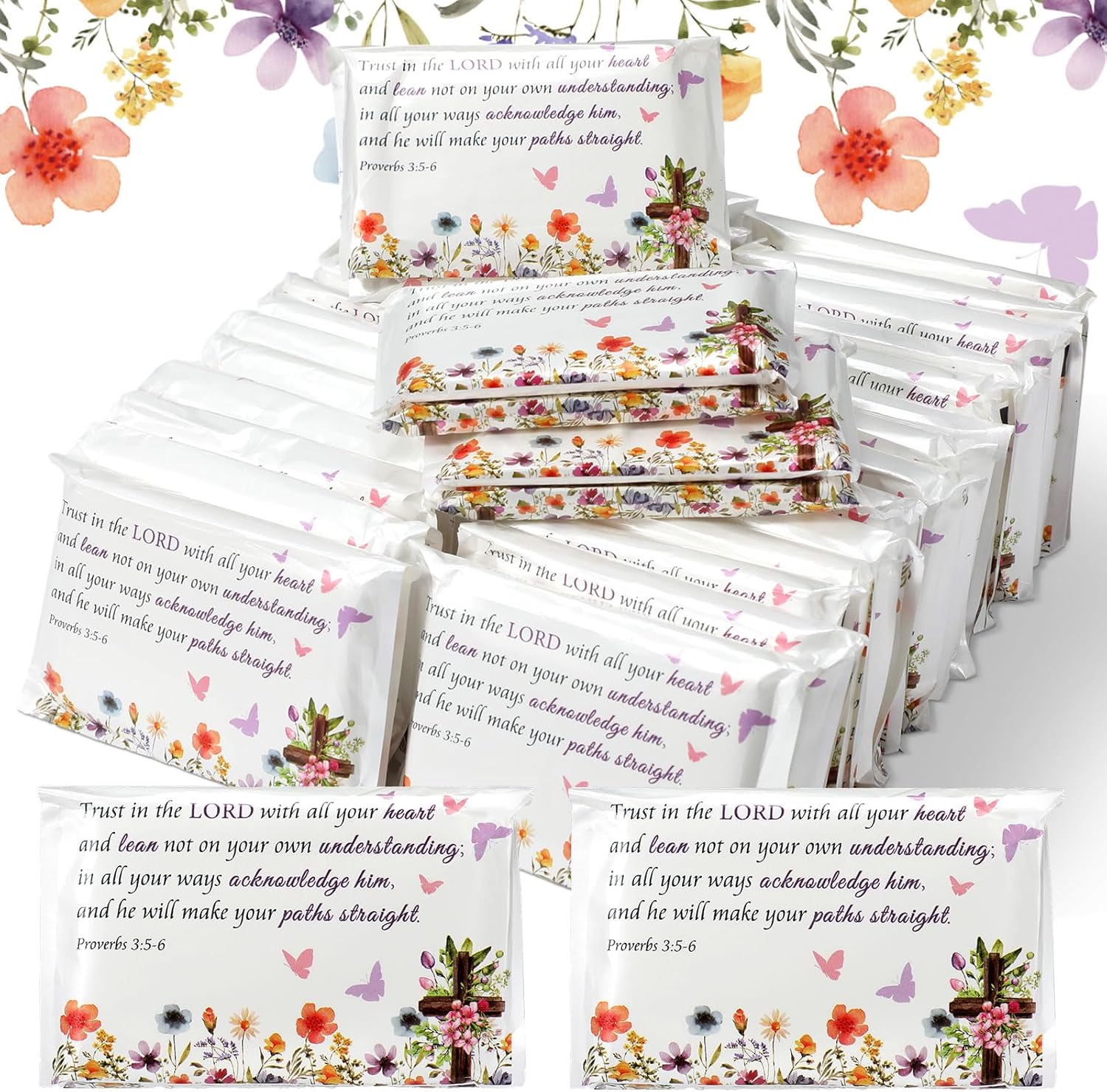 Sinmoe 60 Pack Inspirational Pocket Tissues