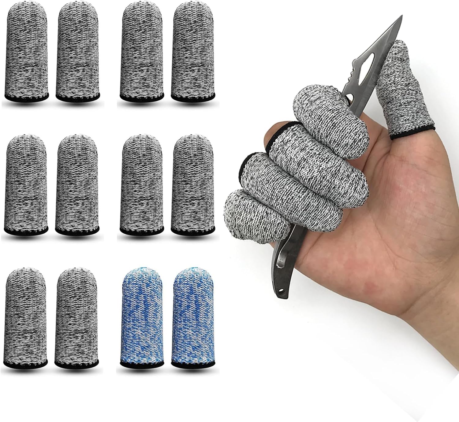 12 PCS Cut Resistant Finger Cots Reusable Protectors