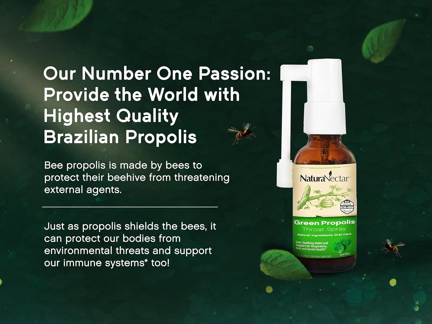 NaturaNectar Green Bee Propolis Throat Spray