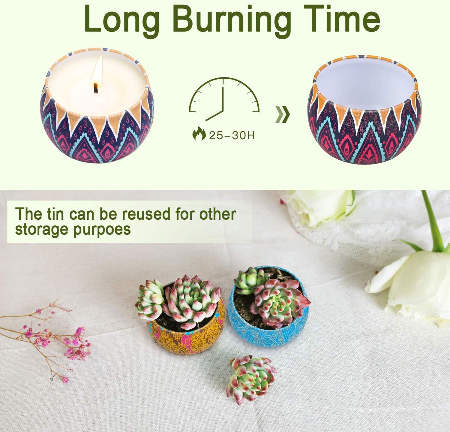 LKDJR Scented Candles Gift Set 4 Pack with 8 Essential Oil