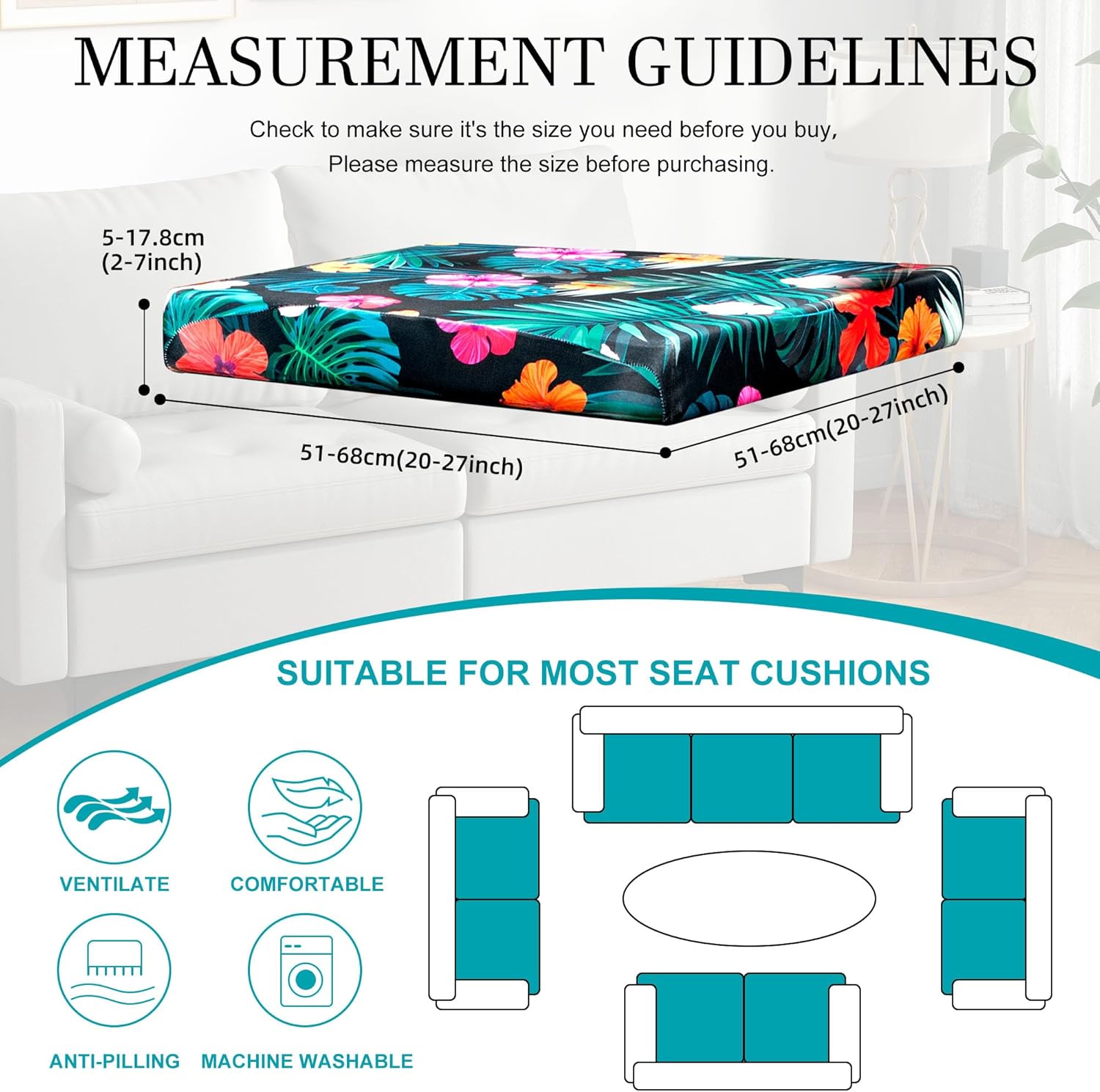 12Pcs Stretch Outdoor Cushion Covers for Sofa and Chairs