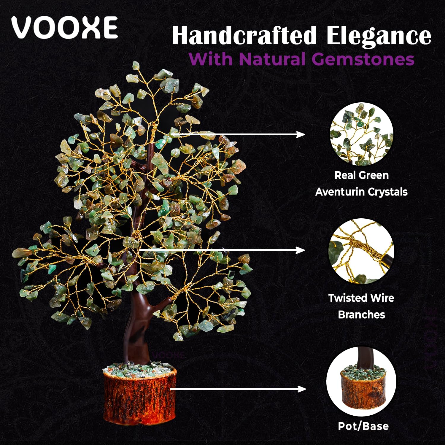 VOOXE Crystal Tree of Abundance Green Aventurine