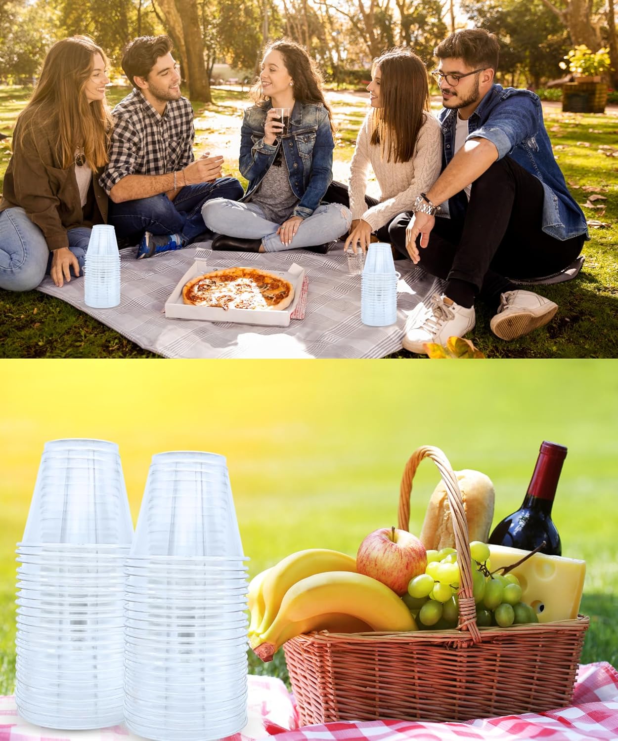Aatriet 40 Pack 9 Oz Clear Plastic Cups for Parties and Events