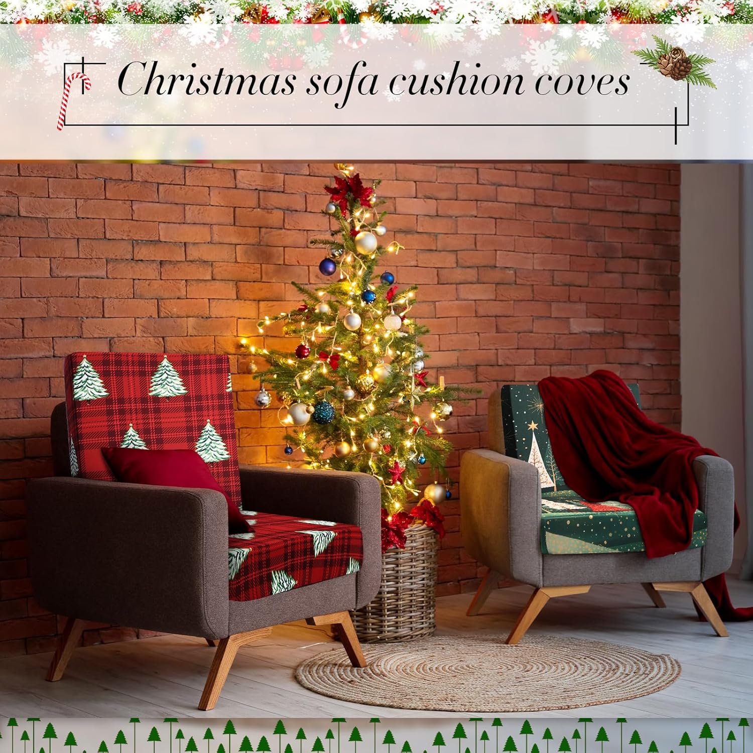 8Pcs Outdoor Cushion Covers Set for Sofa Chair and Patio