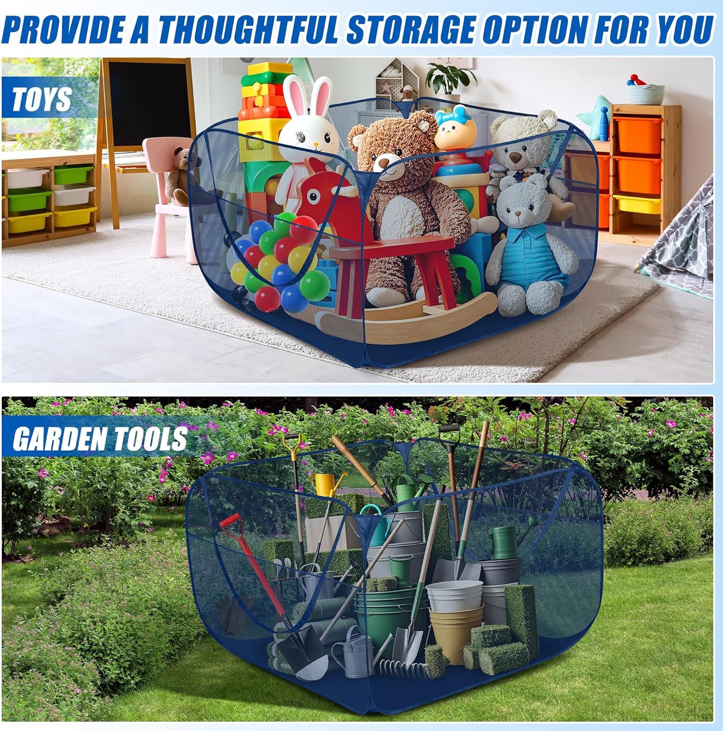Hahood Pop-up Pool Toy Storage Bin 47x47x31 Inch