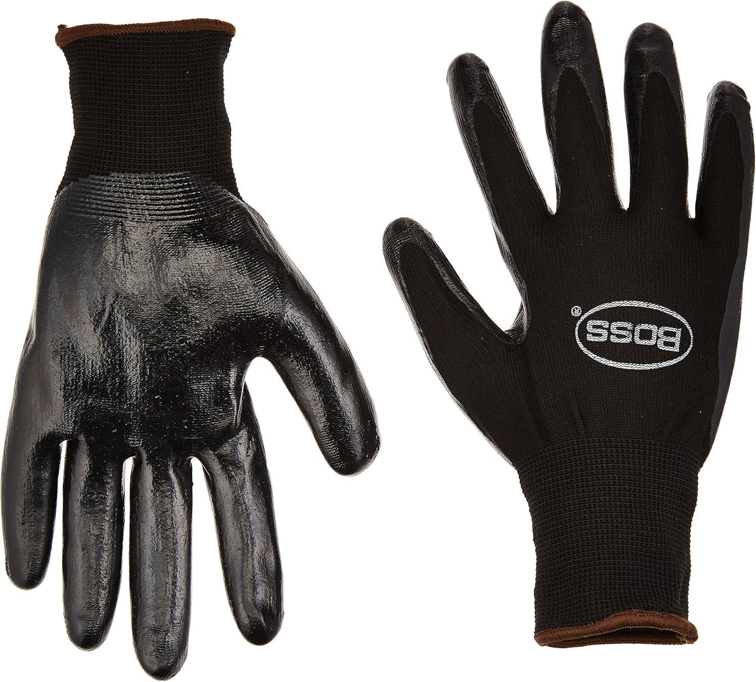 Boss Gloves 8436L Large Black Nitrile Gloves