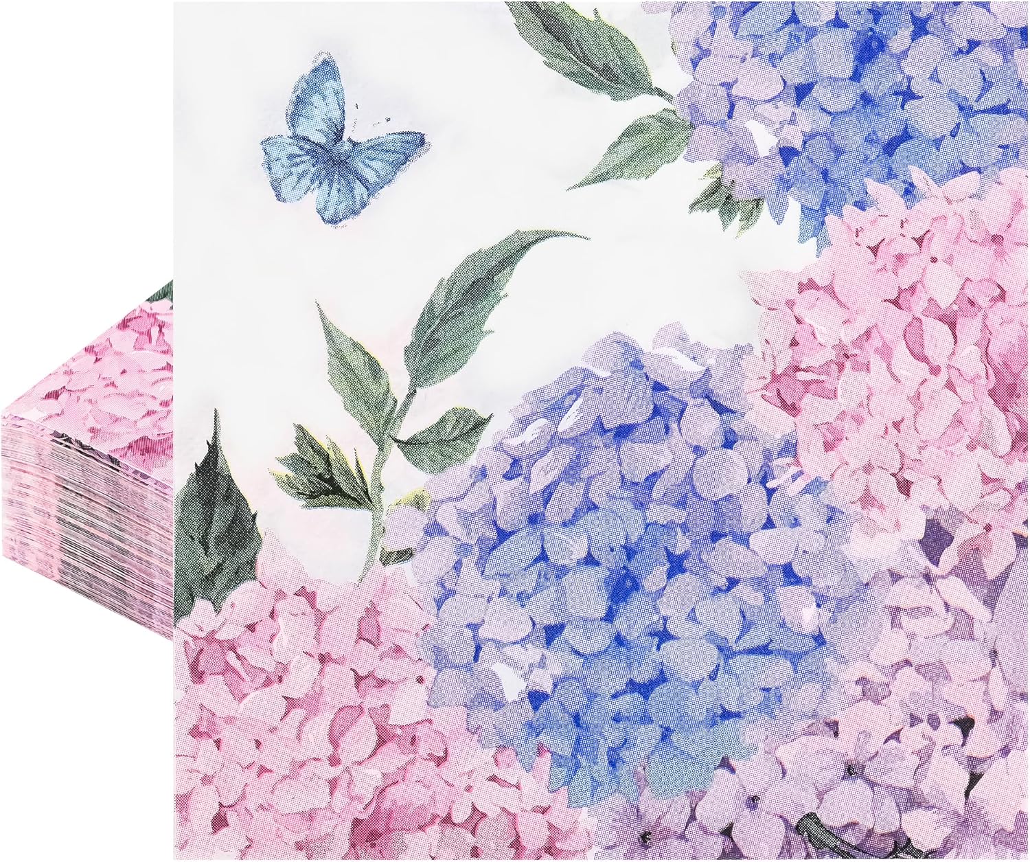 100Pcs Hydrangea Floral Paper Napkins for Spring Summer Parties