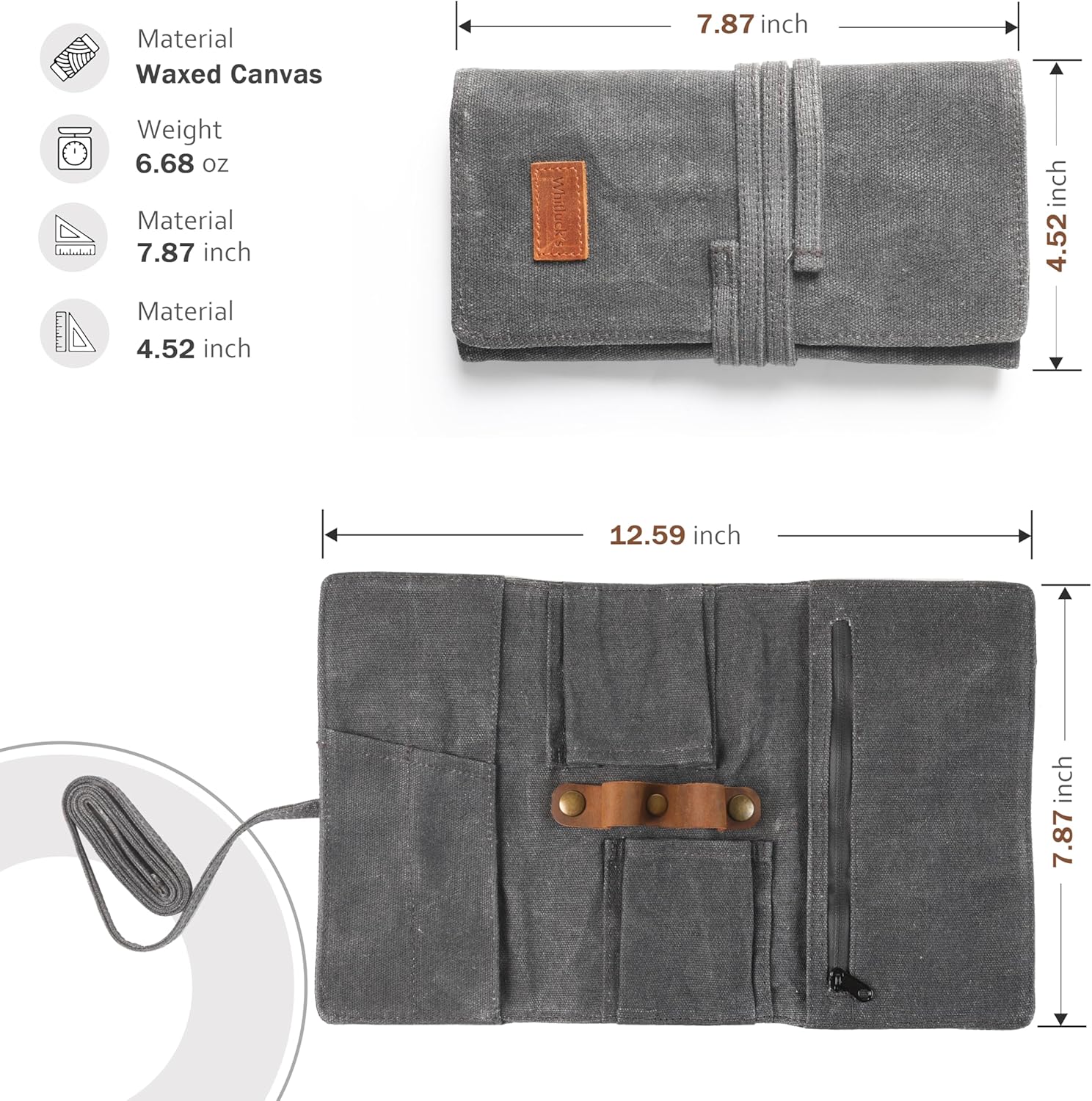 Whitlucks Waxed Canvas Pipe Pouch with Leather Stand 1
