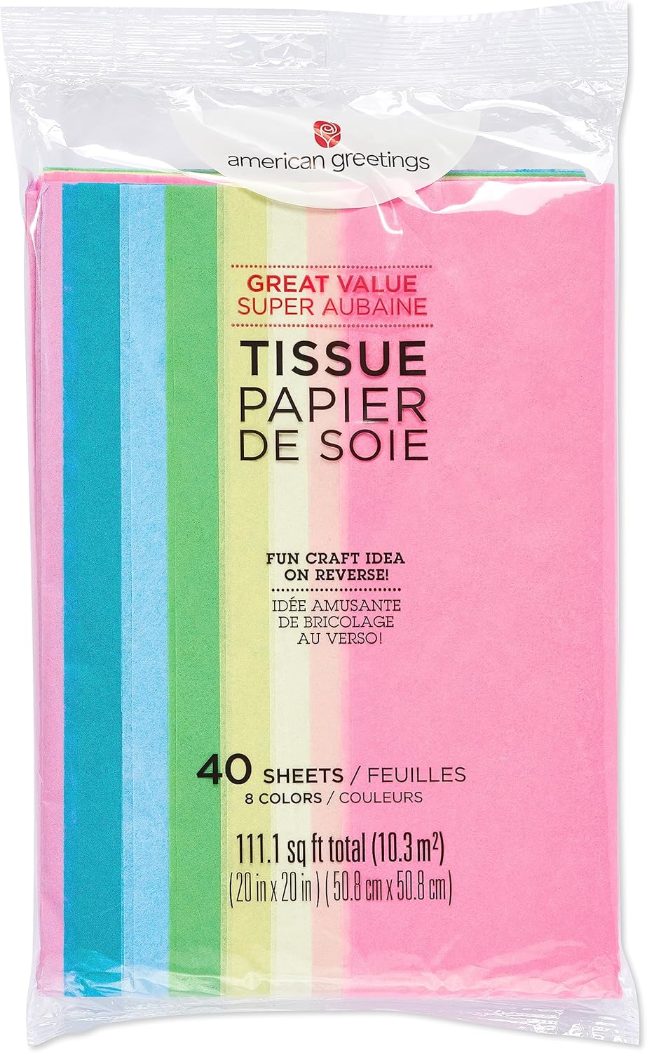 American Greetings 40 Sheet Pastel Tissue Paper 20x20in