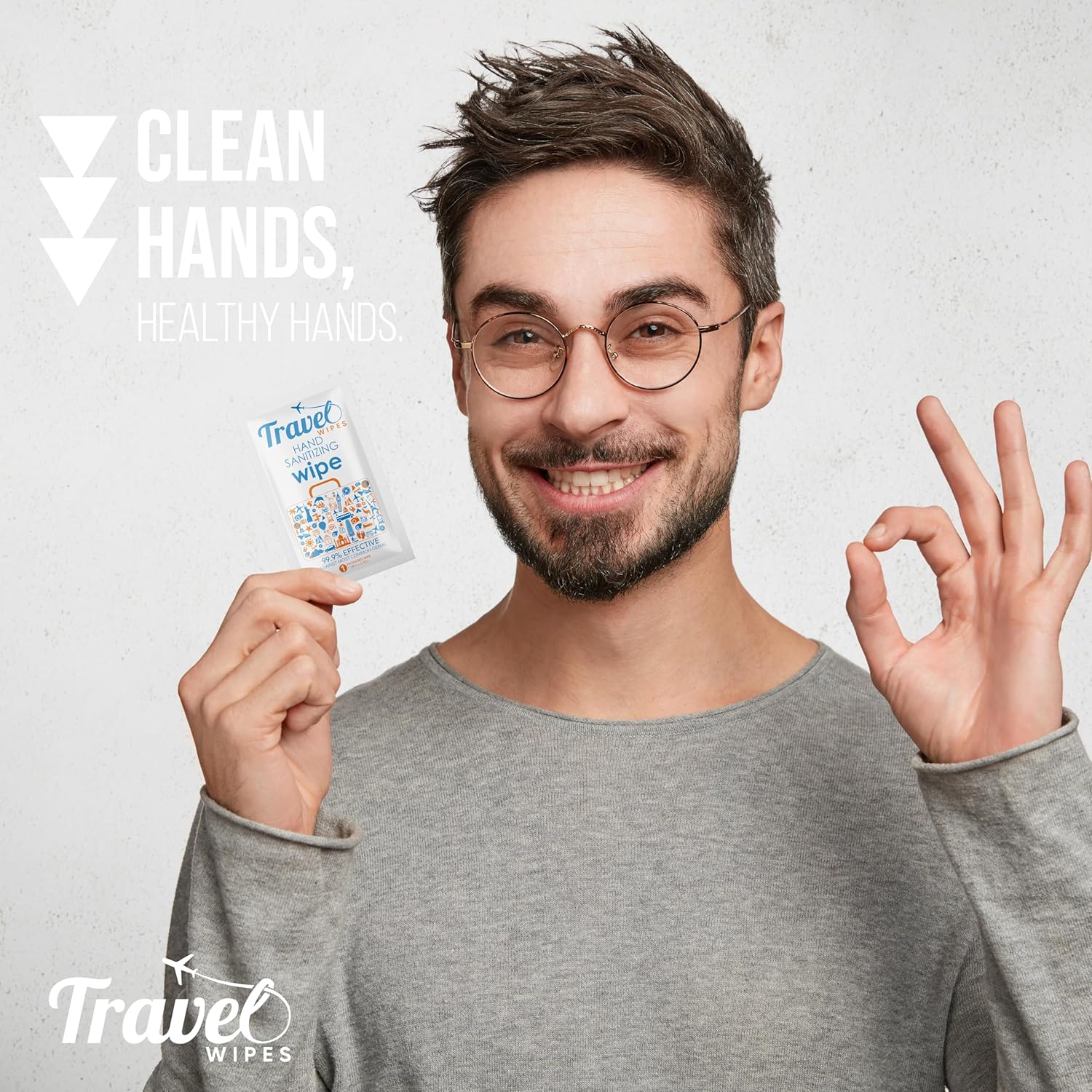 Travel Wipes Hand Sanitizer 15 Count Individually Wrapped