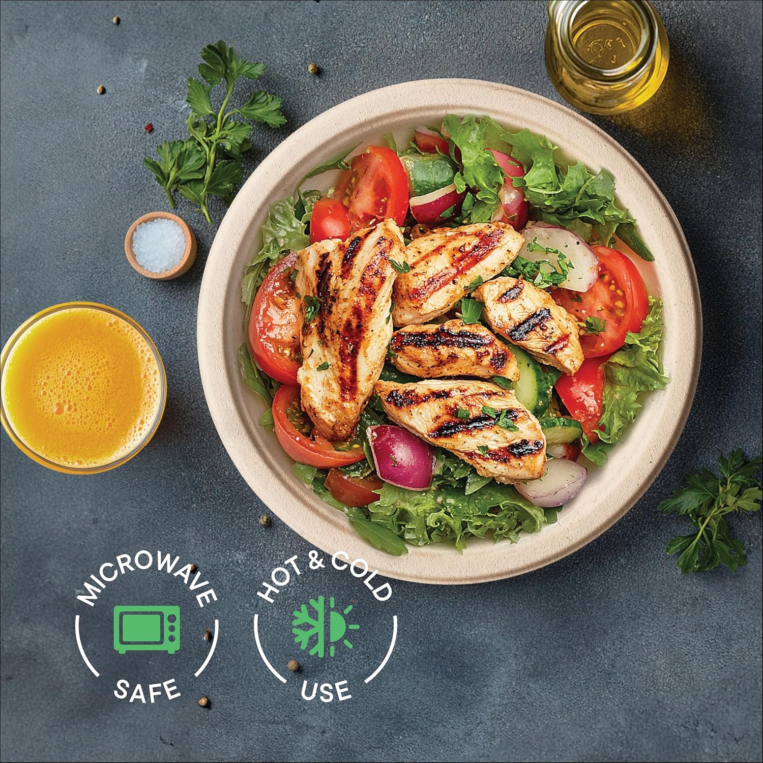 100 Compostable Paper Plates 9 Inch 125-Pack