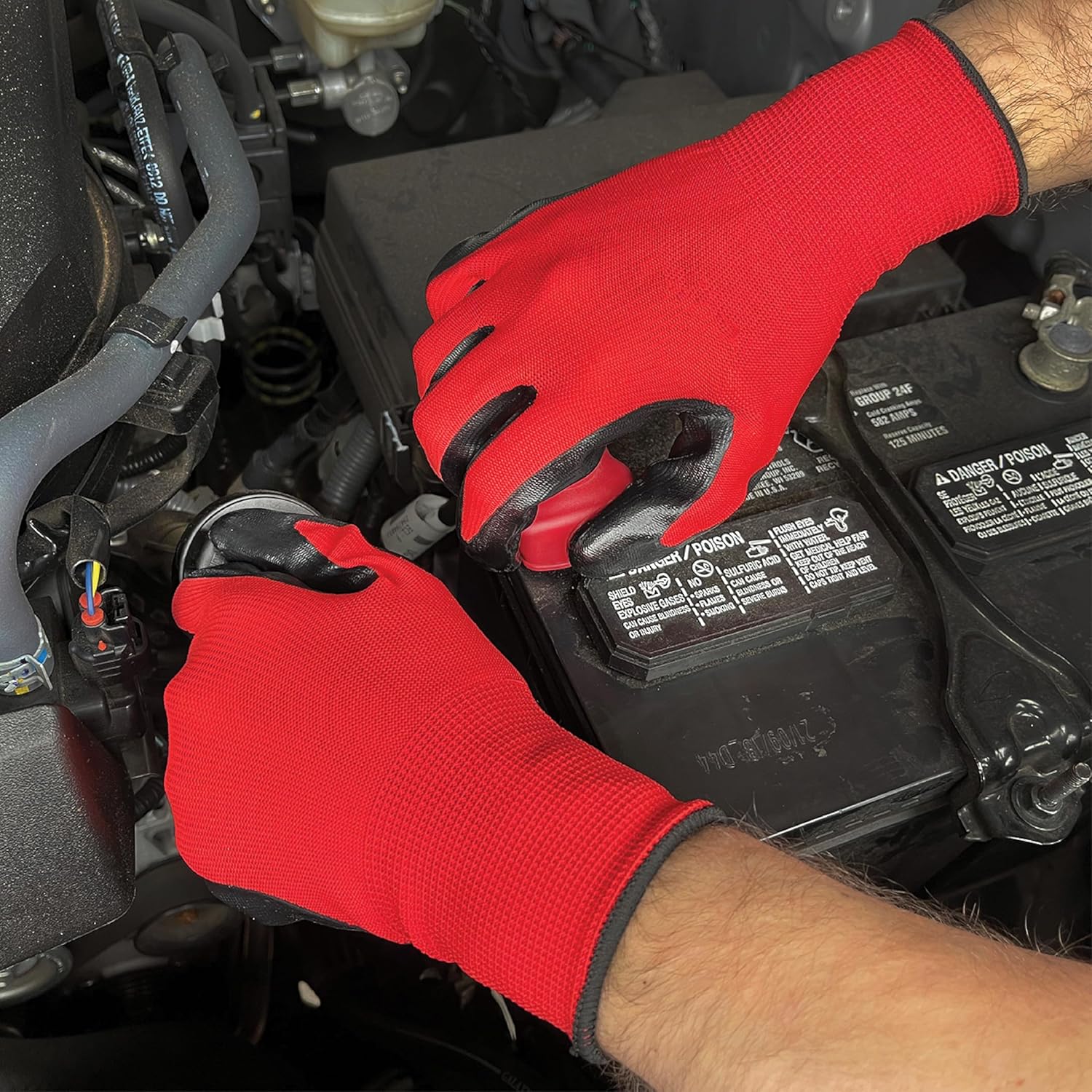Grease Monkey General Purpose Nitrile Coated Work Gloves Large 180 Pack