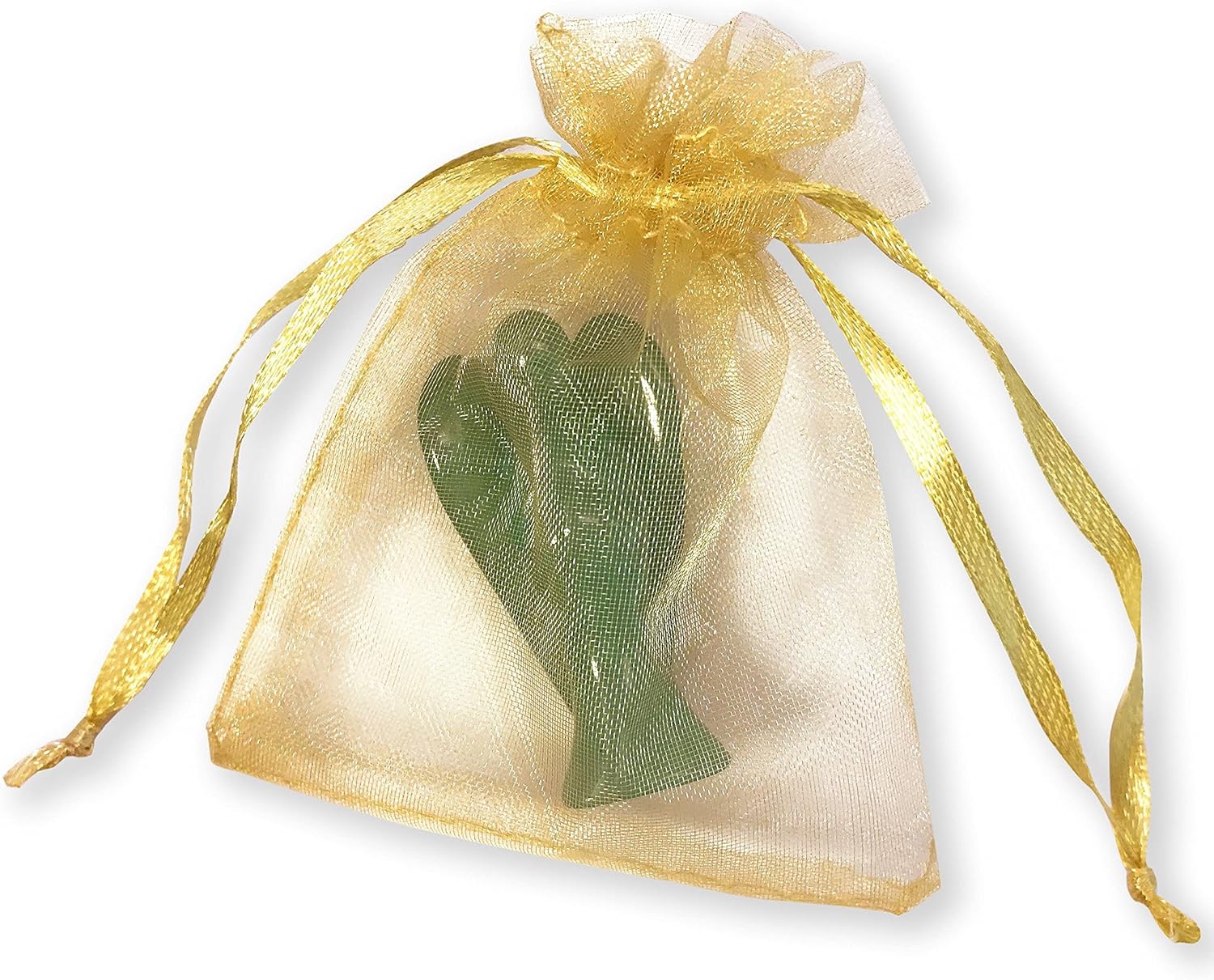 Original Pocket Guardian Angel with Serenity Prayer Card - Green Aventurine Healing Stone Figurine