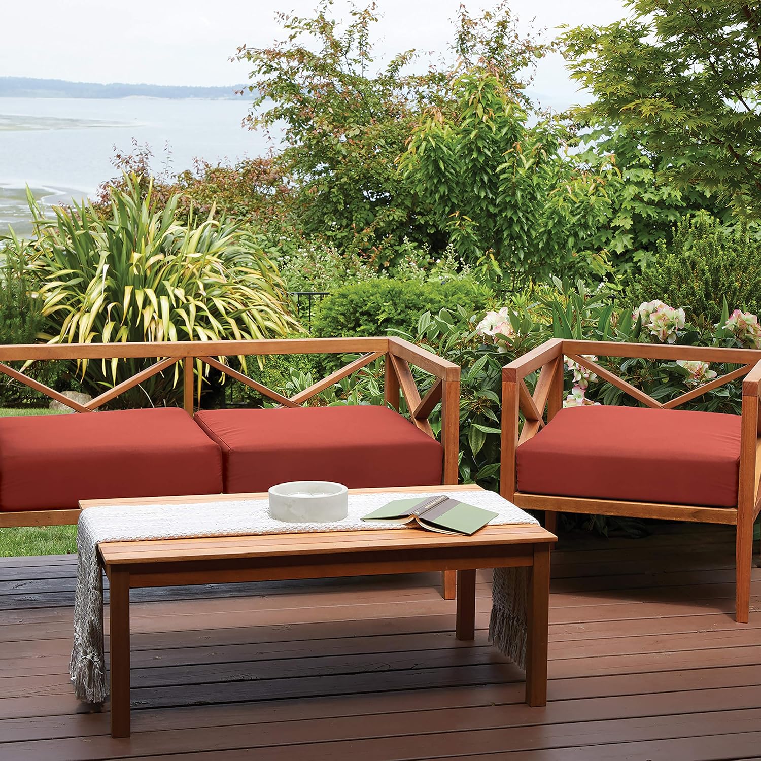 Classic Accessories Ravenna 25x25x5 Inch Water-Resistant Square Seat Cushion Slip Cover