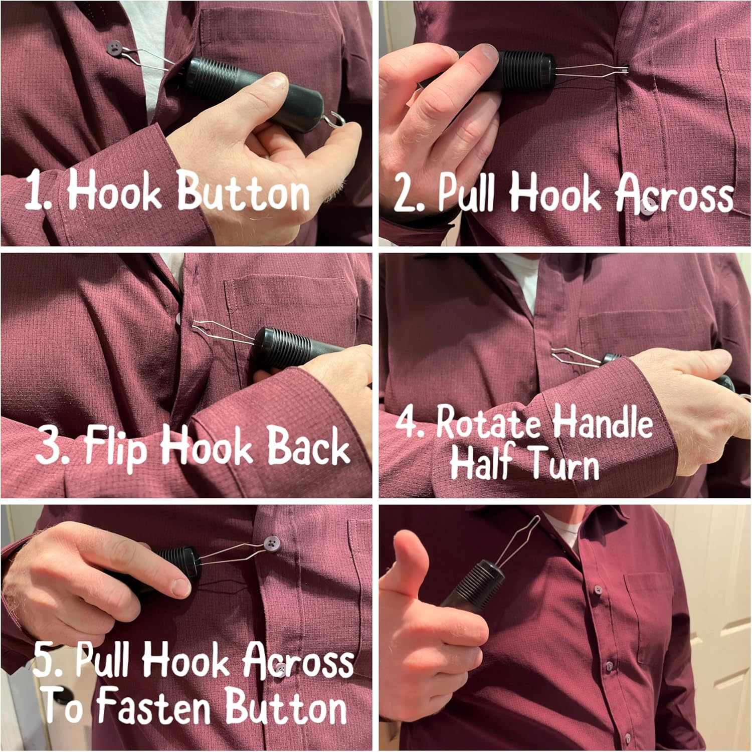 UniGrip 2 in 1 Button Hook and Zipper Pull
