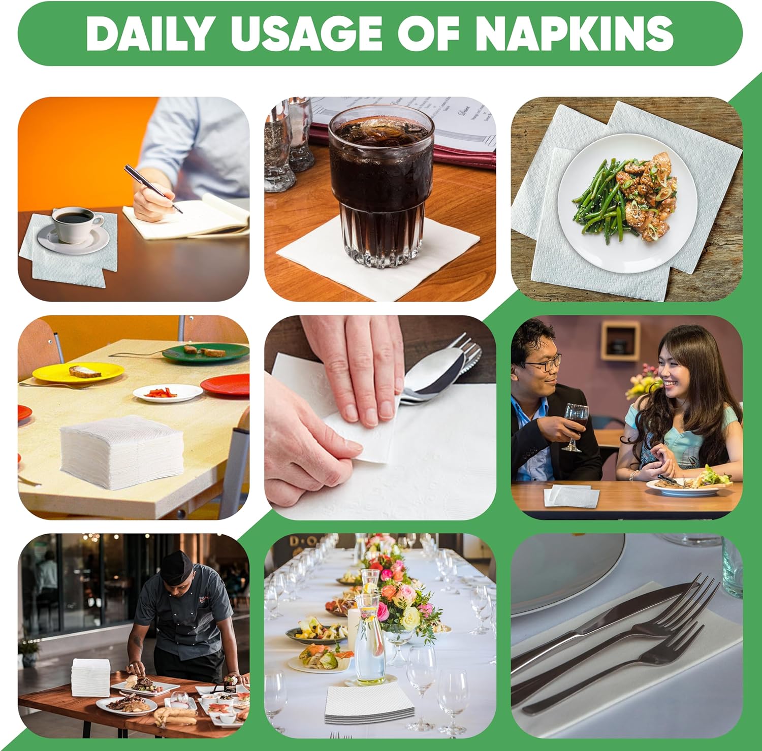 Perfect Stix Elegant Lunch Napkin 1 Ply White