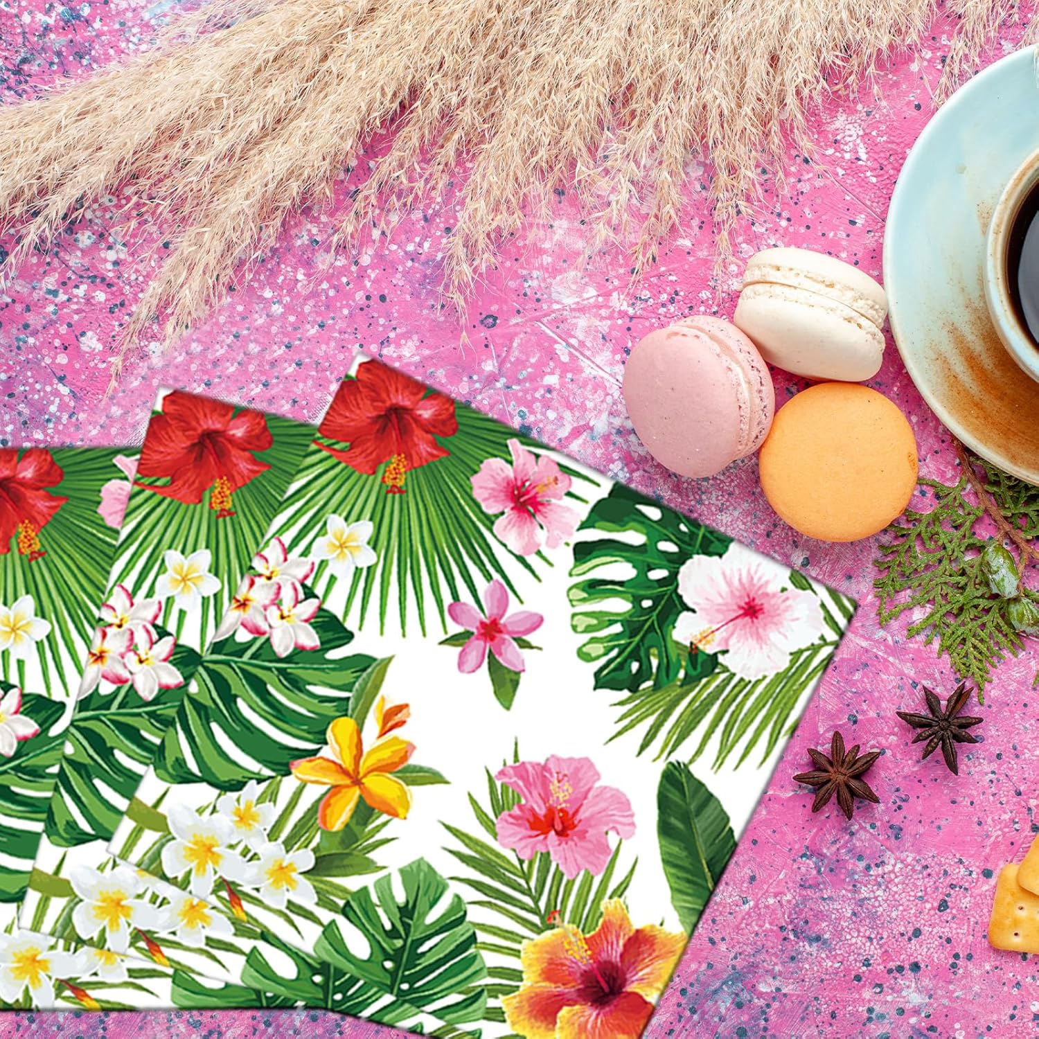 50 Count Tropical Hibiscus Decor Paper Napkins