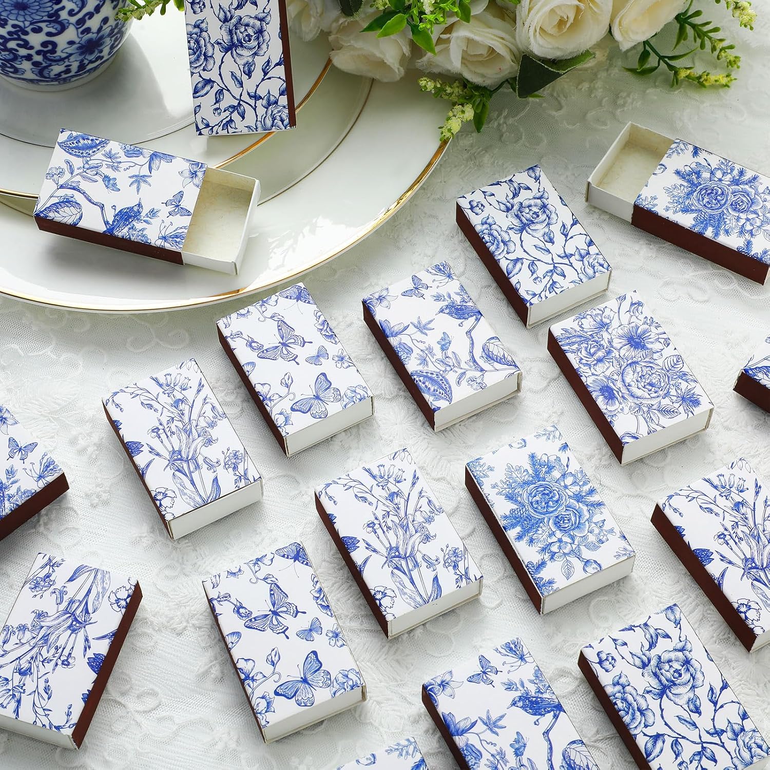 60 Pcs Spring Flower Match Holders Containers