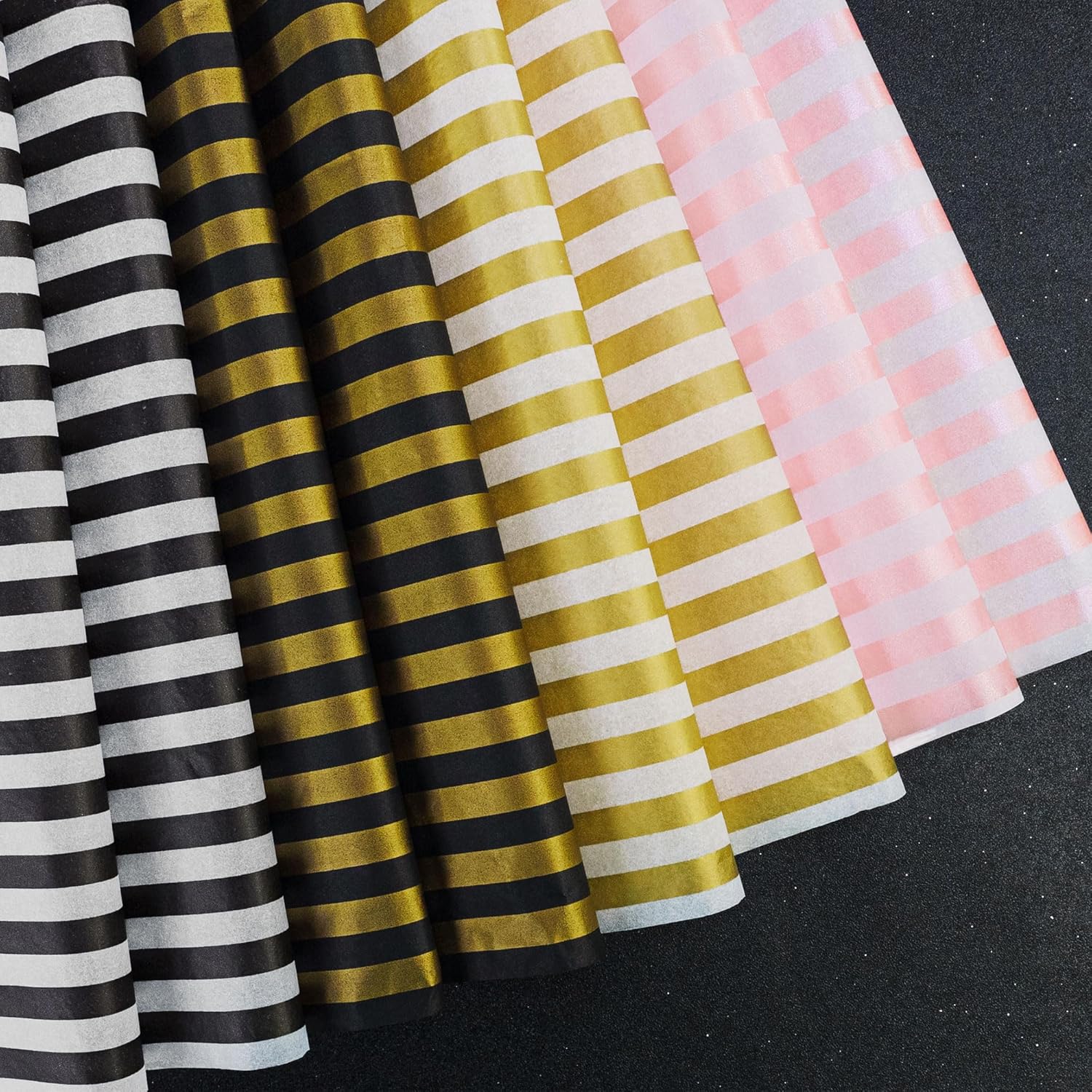MR FIVE 60 Sheet Black Stripe Tissue Paper 14x20