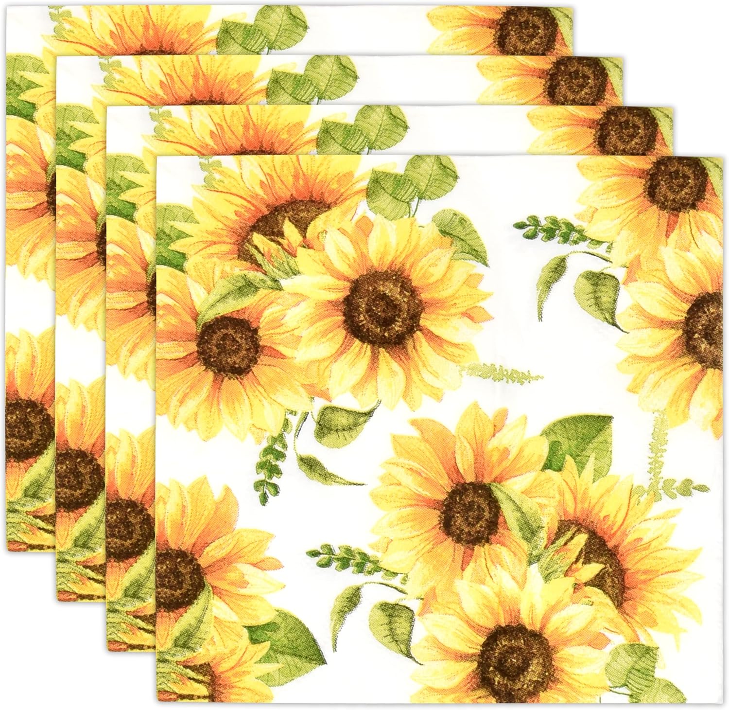 Gift Boutique 100 Sunflower Floral Napkins 3 Ply