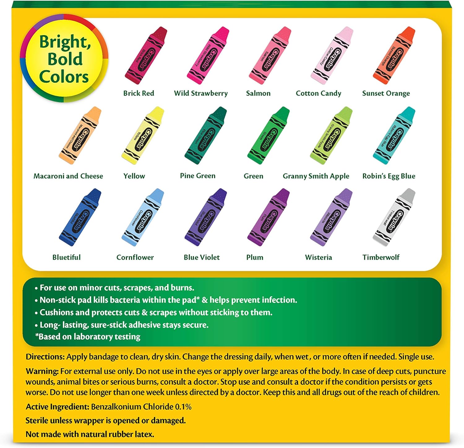 Crayola Shaped Kids Bandages 100 CT