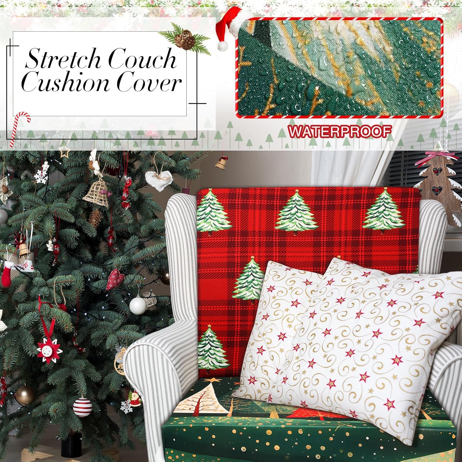 8Pcs Outdoor Cushion Covers Set for Sofa Chair and Patio