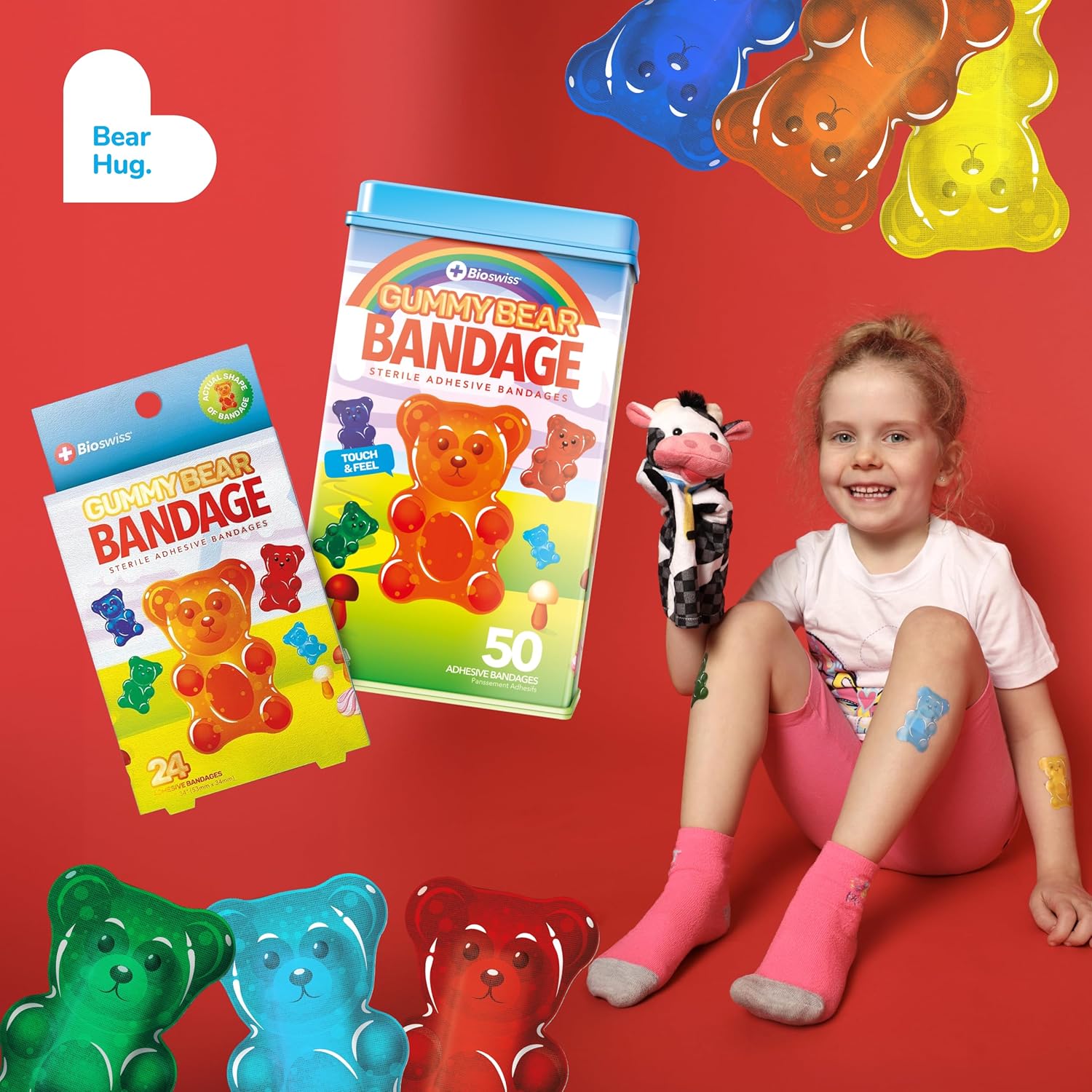 BioSwiss Adorable Gummy Bear Bandages 24 Count